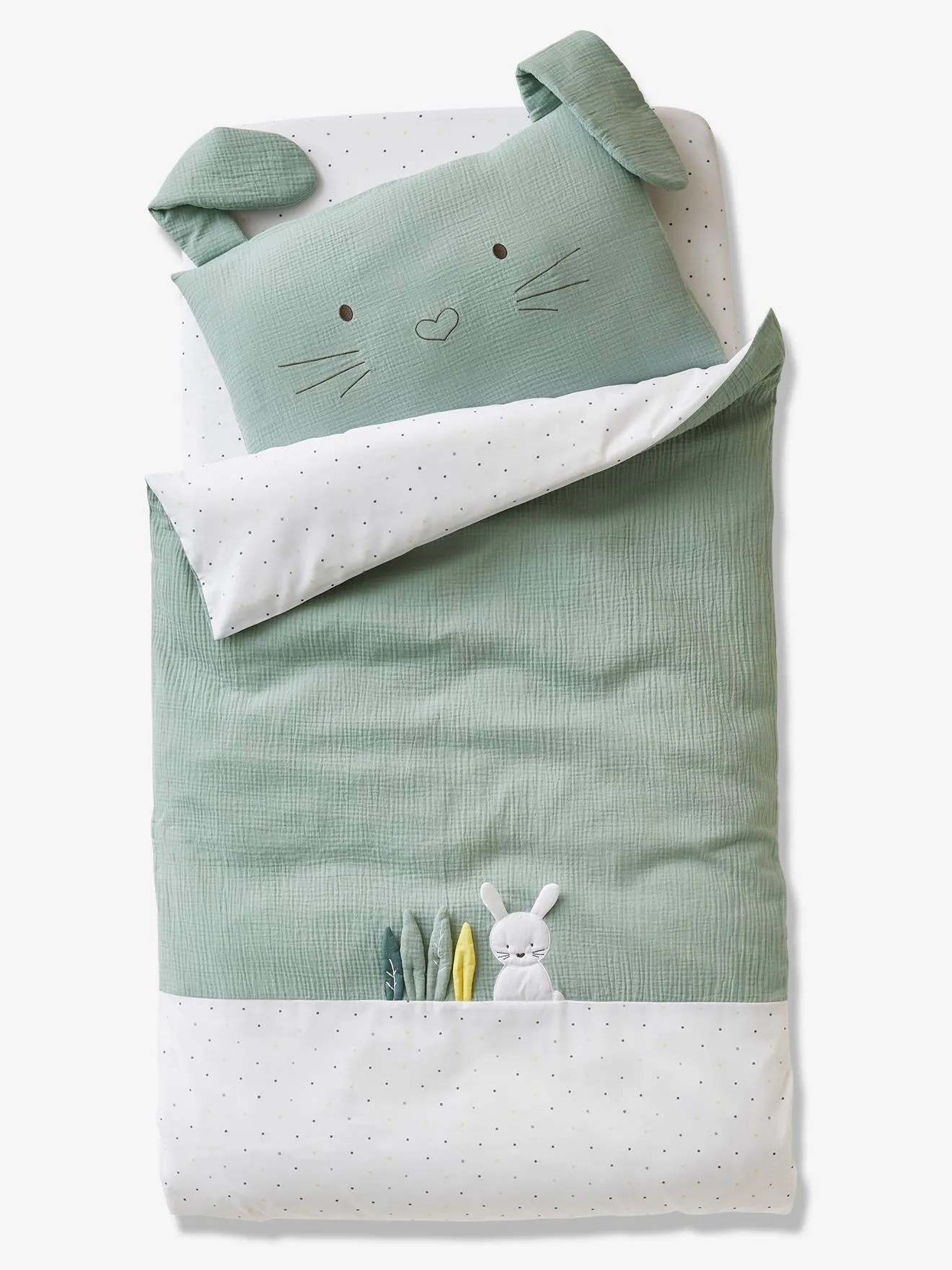 Duvet Cover for Babies, LAPIN VERT - green