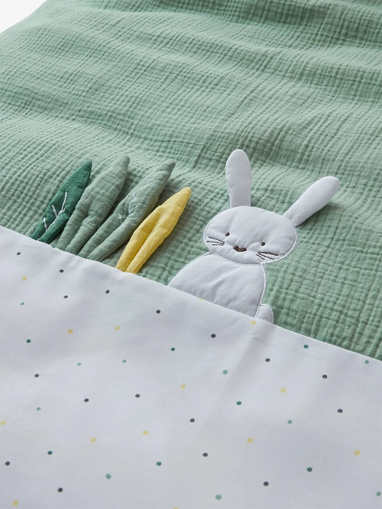 Duvet Cover for Babies, LAPIN VERT - green