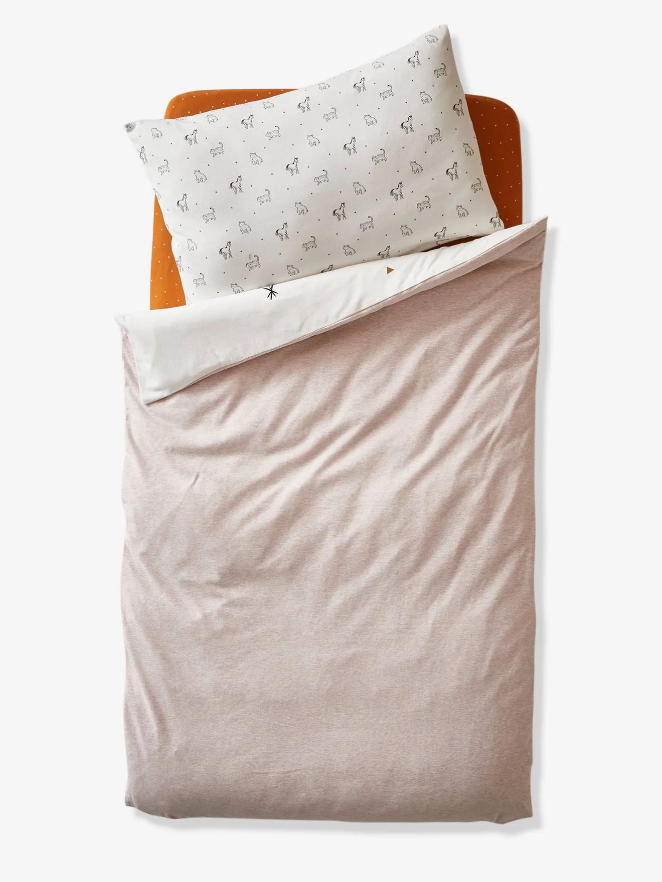 Duvet Cover for Babies, Little Nomad - white light solid with design