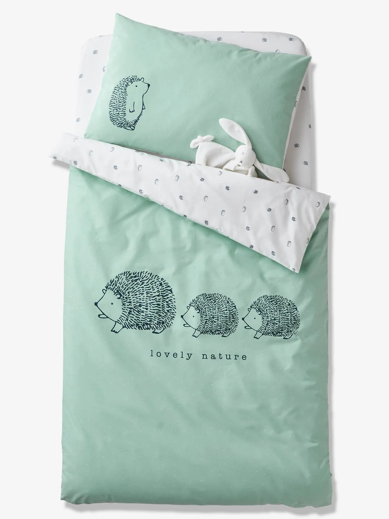 Duvet Cover for Babies, Organic Collection, LOVELY NATURE Theme - green