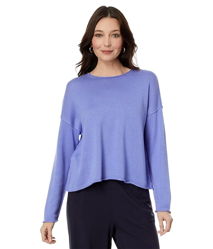 Eileen Fisher Petite Crew Neck Boxy Pullover