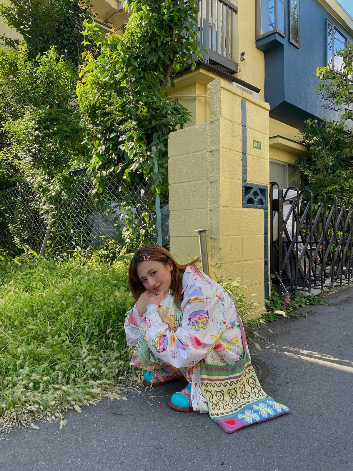 Fancy Graffiti Colorful Cute Oversize Windbreaker