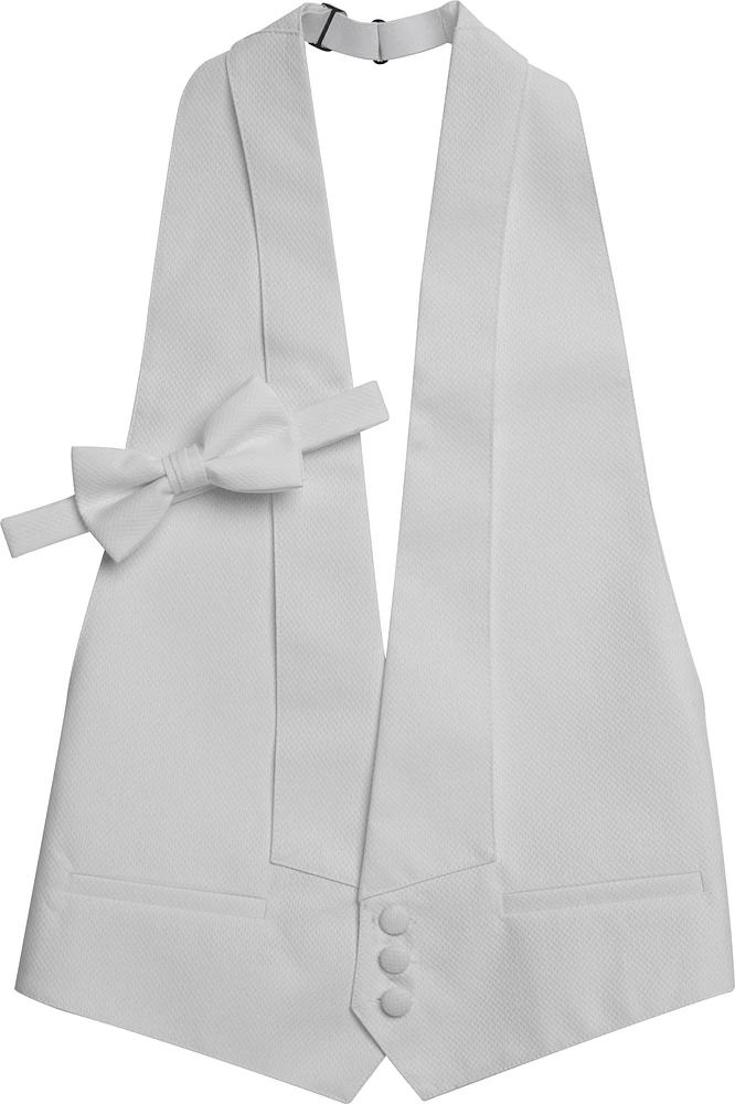 Formal Pique Vest & Pre-Tied Bow Tie Set