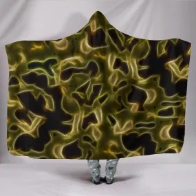 Fractal Camo Hooded Blanket Green for Camouflage Lovers