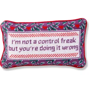 Furbish Studio Control Freak Needlepoint Pillow