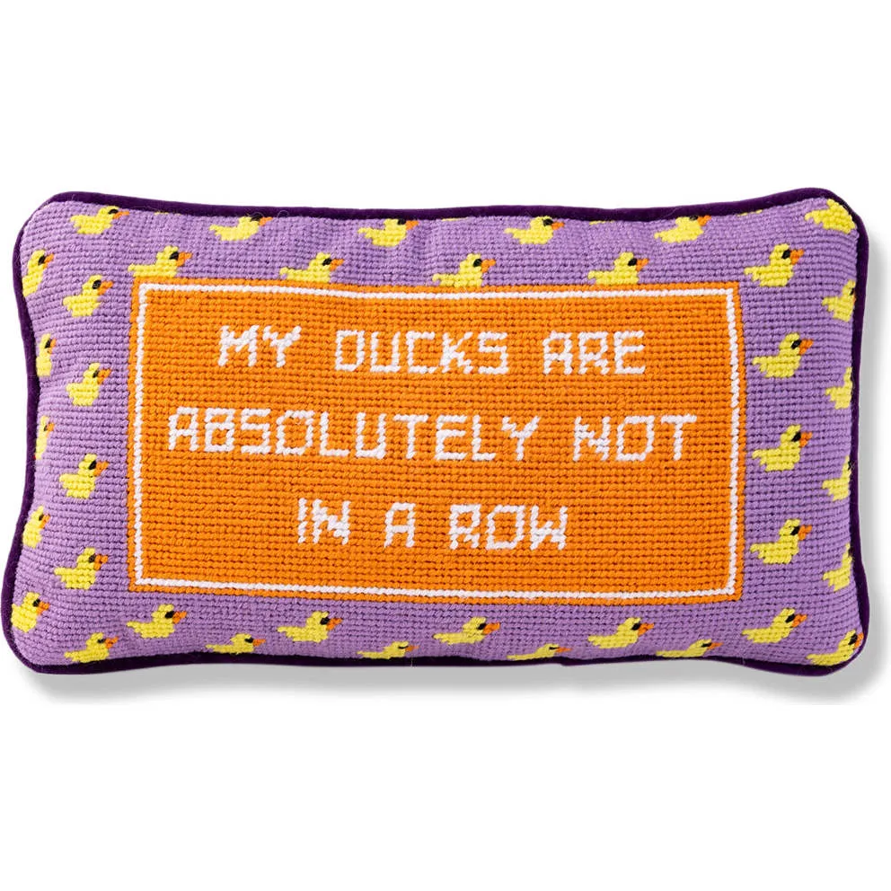 Furbish Studio Ducks in a Row Needlepoint Pillow