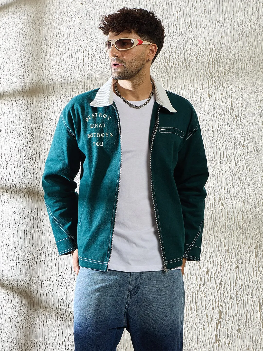 Green Heavyweight Harrington Jacket