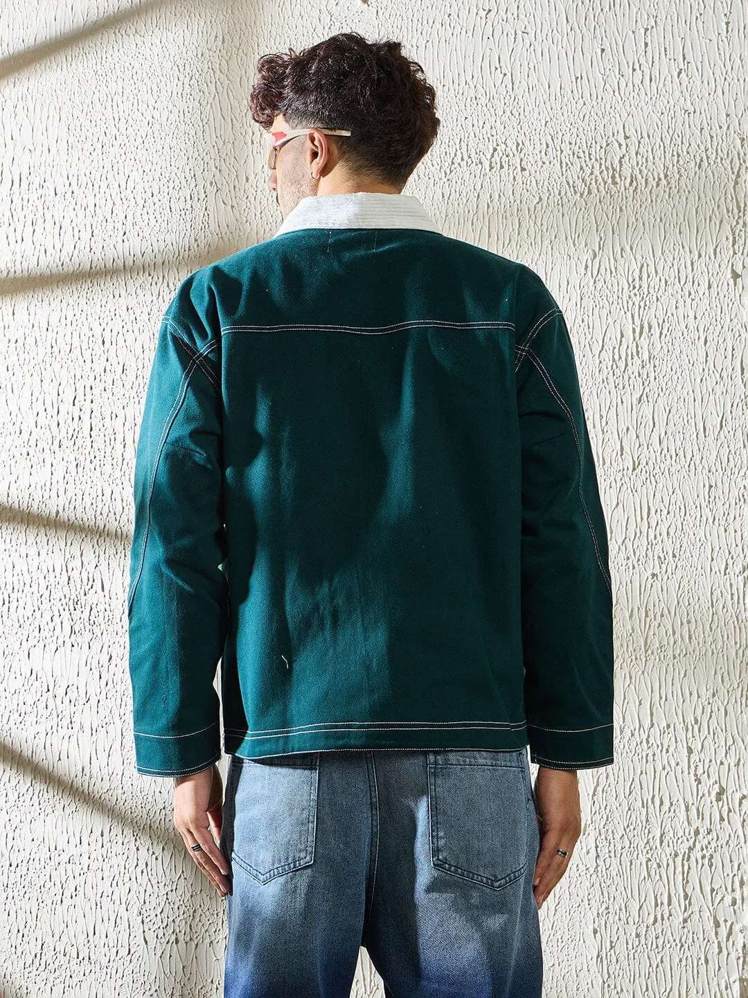 Green Heavyweight Harrington Jacket