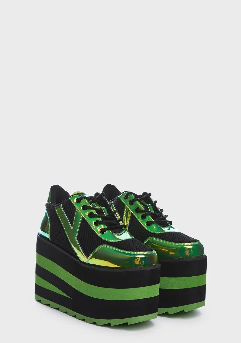 Green Karazii Platform Sneakers-