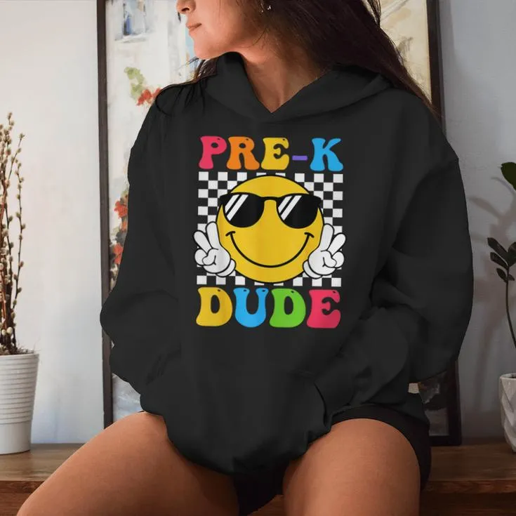 Groovy Pre-K Dude First Day Of Preschool Back To School Women Hoodie