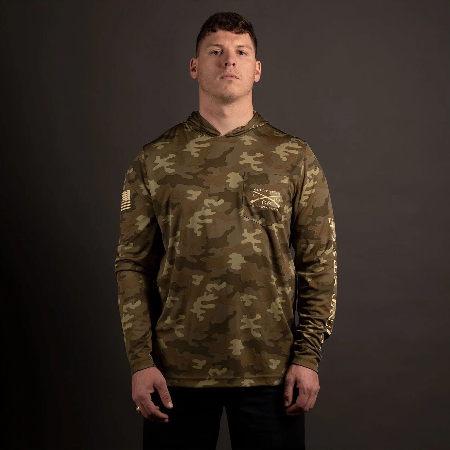 Grunt Style Men's Overwatch Hoodie in Military Green Camo