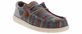 HEYDUDE Wally Funk Vintage Blanket Men’s Casual Shoe-Blue