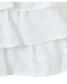 HiEnd Accents White Tiered Ruffled Eyelet Pillow