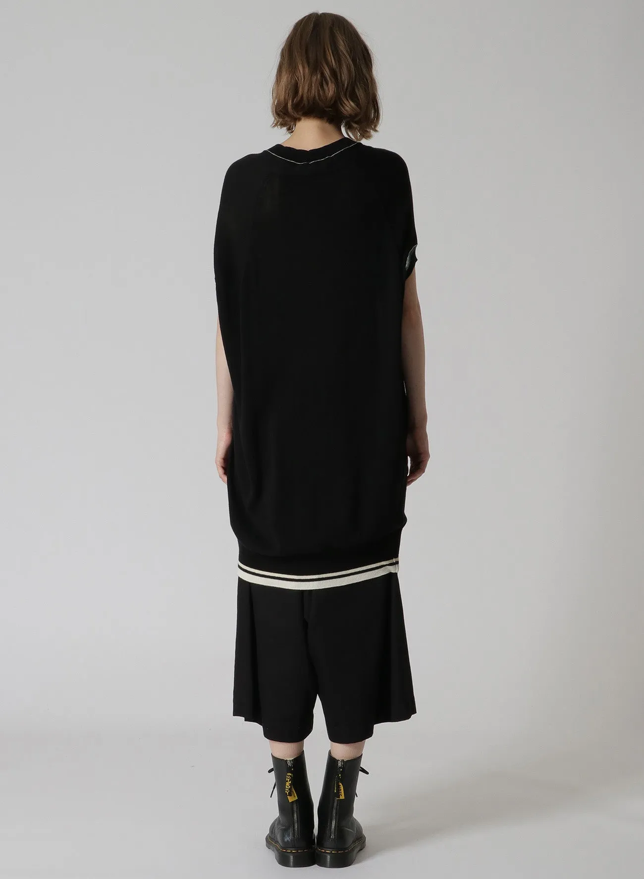 HIGH-TWIST PLAIN STITCH SLEEVELESS PULLOVER