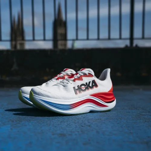 Hoka Skyward X Blanc De Blanc / Virtual Blue  Hoka threw out the rulebook when creating the Skyward X. Pushing soft and smooth t