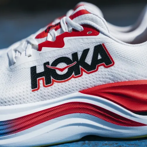 Hoka Skyward X Blanc De Blanc / Virtual Blue  Hoka threw out the rulebook when creating the Skyward X. Pushing soft and smooth t