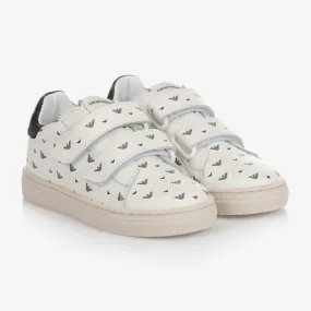 Ivory Leather Logo Trainers