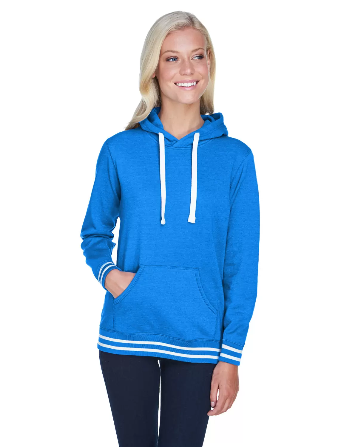 J America 8651 Relay Women's Hooded Pullover Sweatshirt SKU: 8651