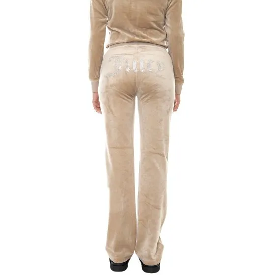 JUICY COUTURE Womens Del Ray Diamante Warm Taupe / Straight Leg Pants