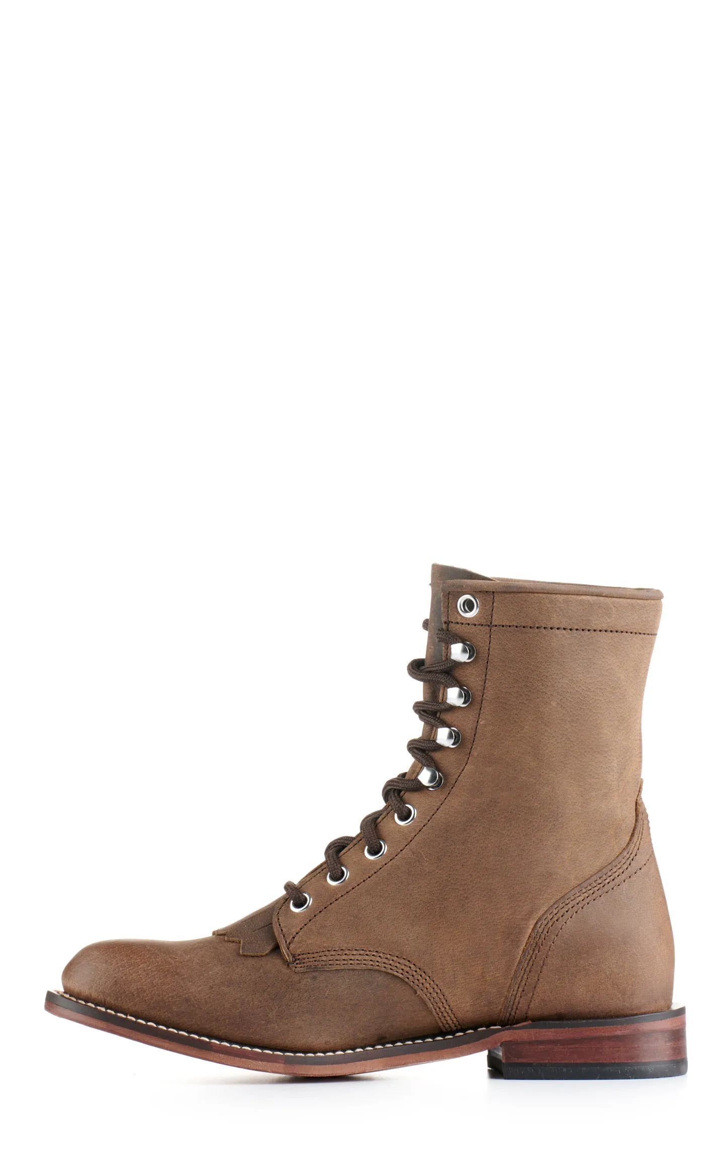 Justin Women's McKean Khaki Round Toe Lace Up Roper Boot