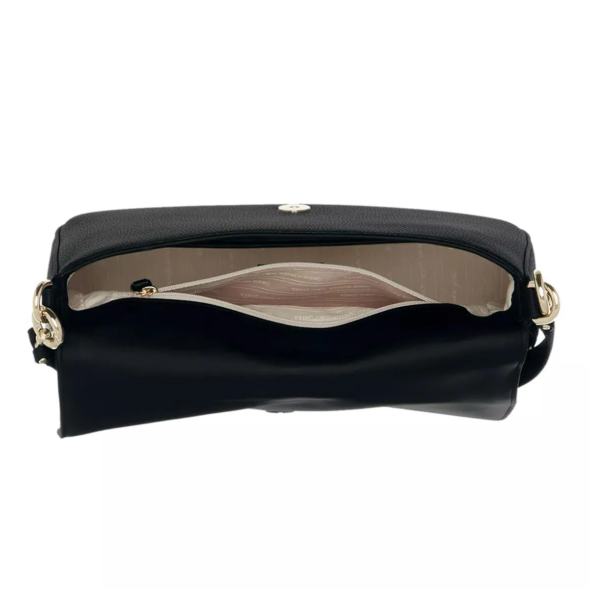 Kate Spade New York  Hudson Pebbled Leather Flap Shoulder Bag black