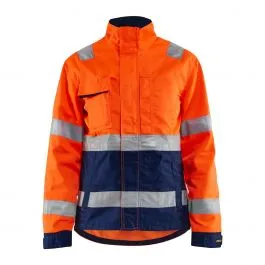 Ladies High Vis Jacket 4903 High Vis Oranje/Marineblauw - Blåkläder