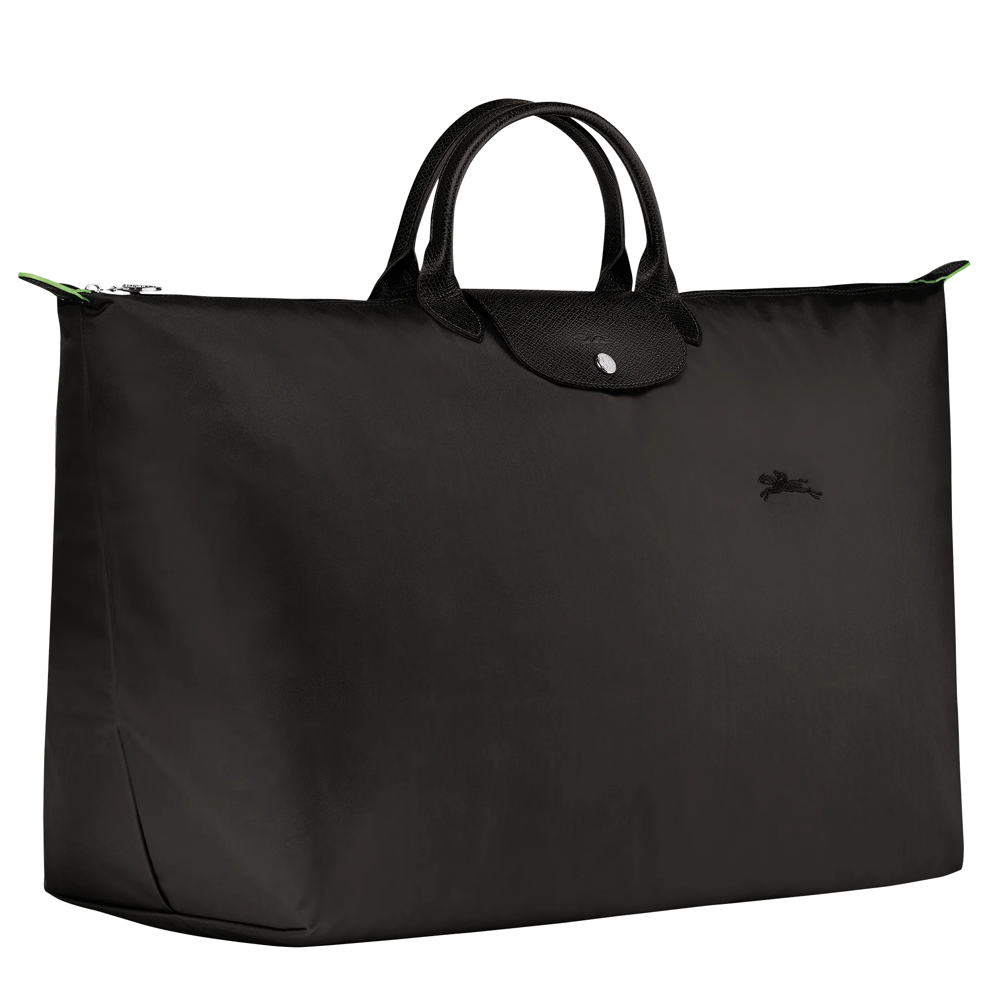 Le Pliage Green M Travel bag Black - Recycled canvas