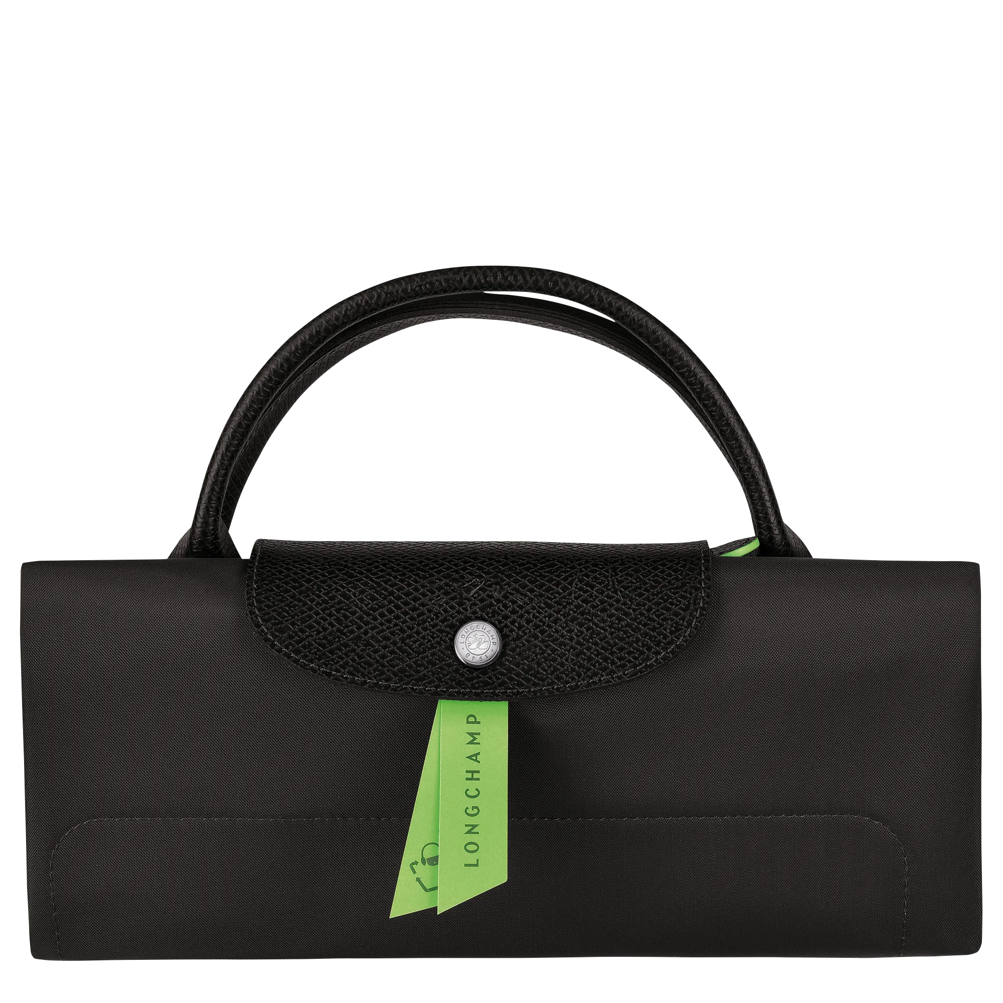 Le Pliage Green M Travel bag Black - Recycled canvas