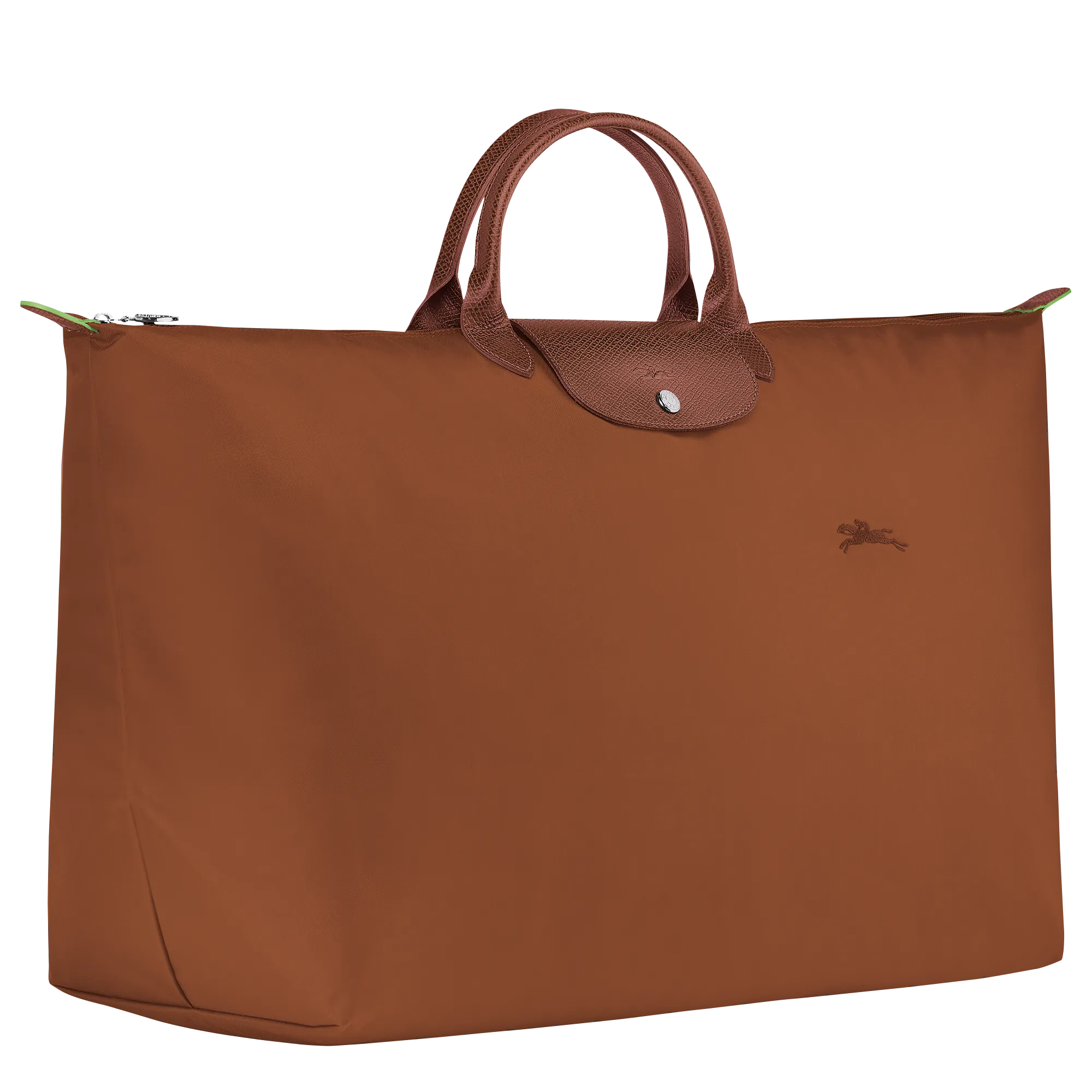 Le Pliage Green M Travel bag Cognac - Recycled canvas