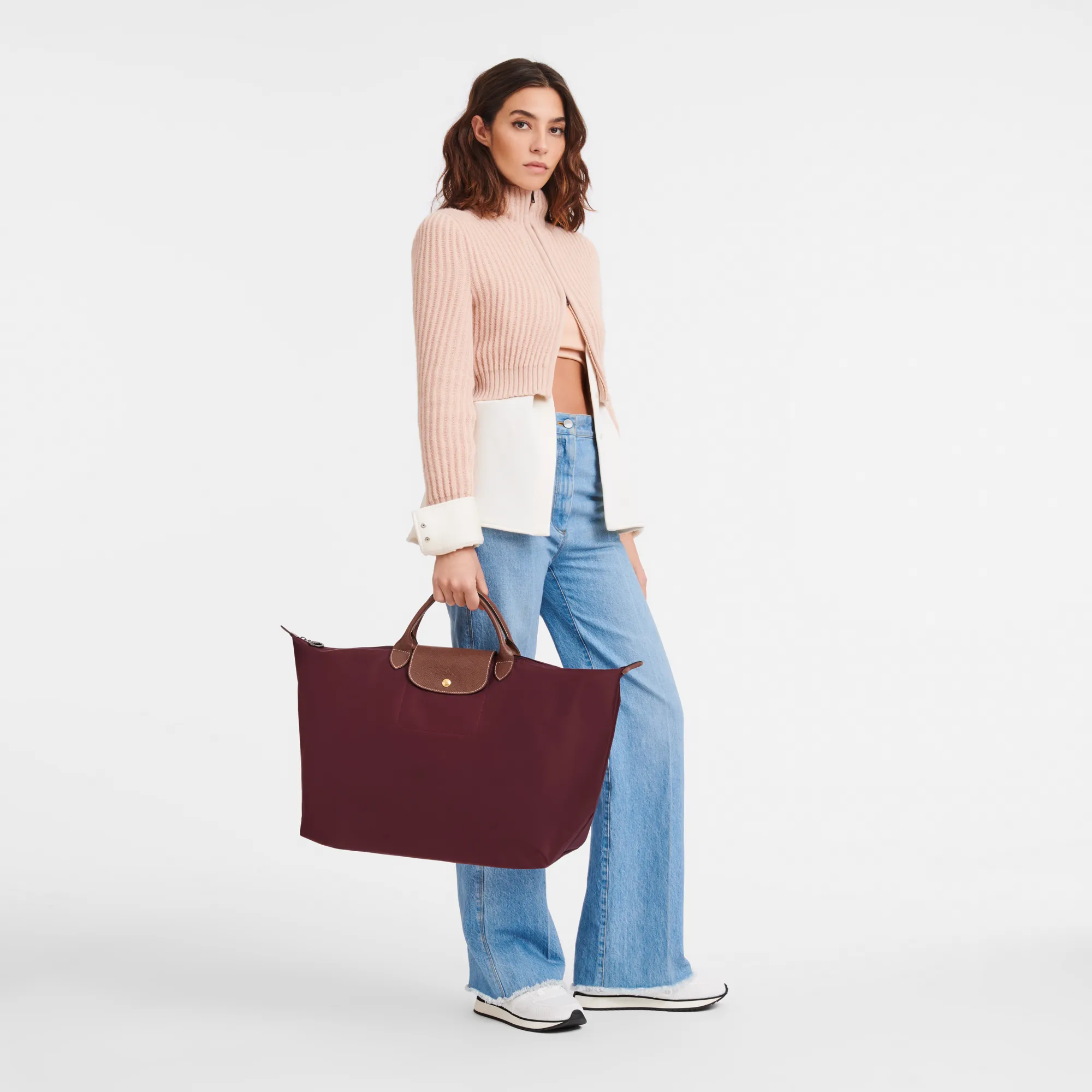 Le Pliage Original S Travel bag Burgundy - Recycled canvas