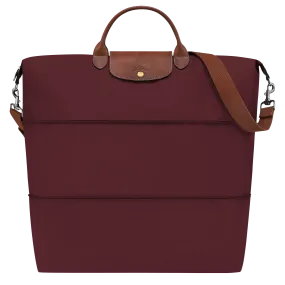 Le Pliage Original Travel bag expandable Burgundy - Recycled canvas