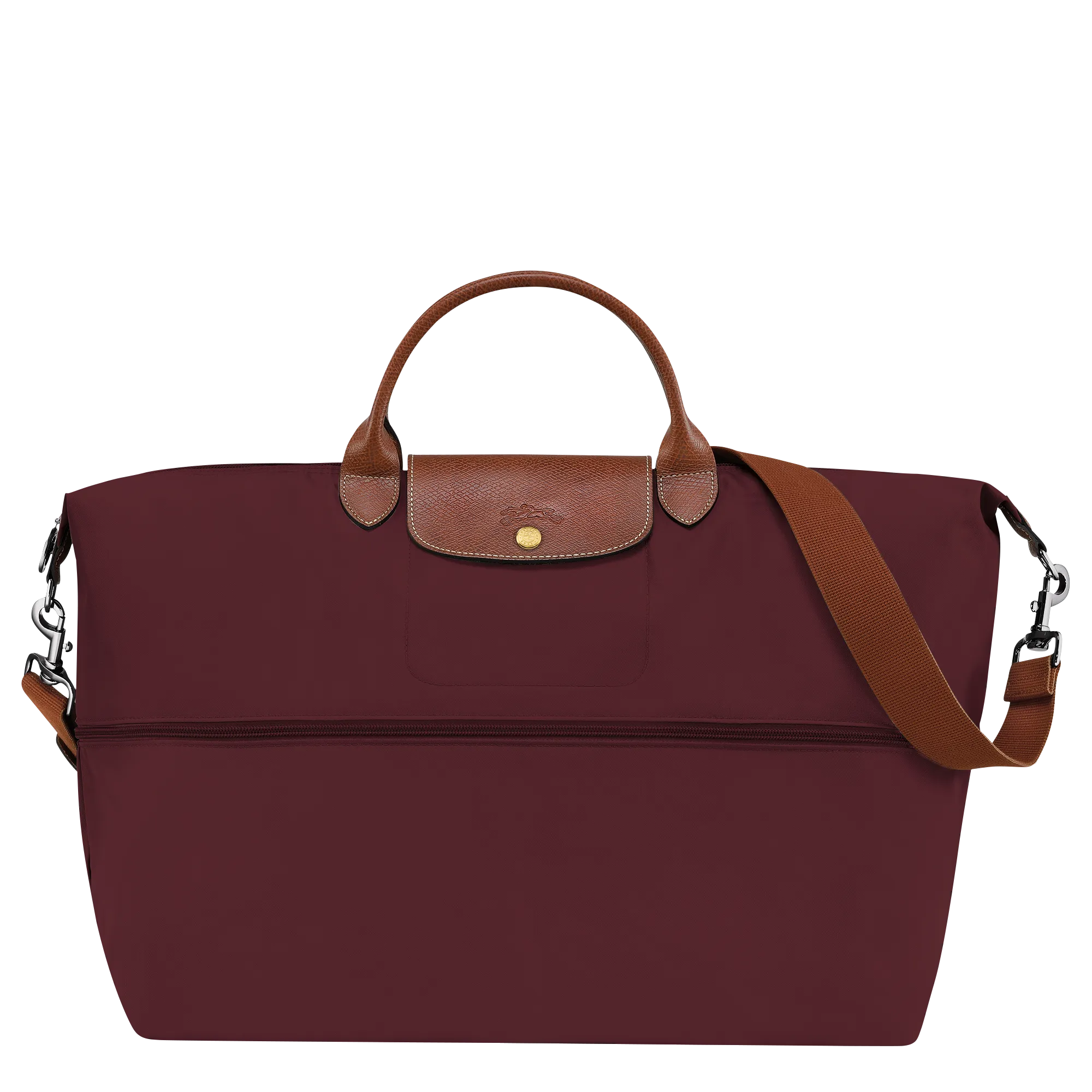 Le Pliage Original Travel bag expandable Burgundy - Recycled canvas