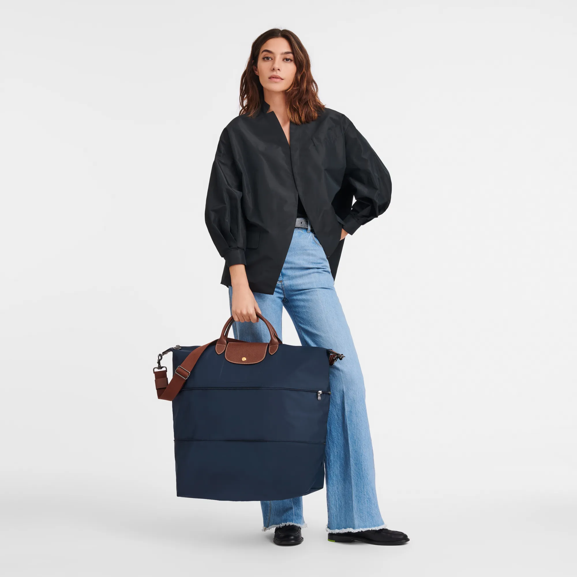 Le Pliage Original Travel bag expandable Navy - Recycled canvas