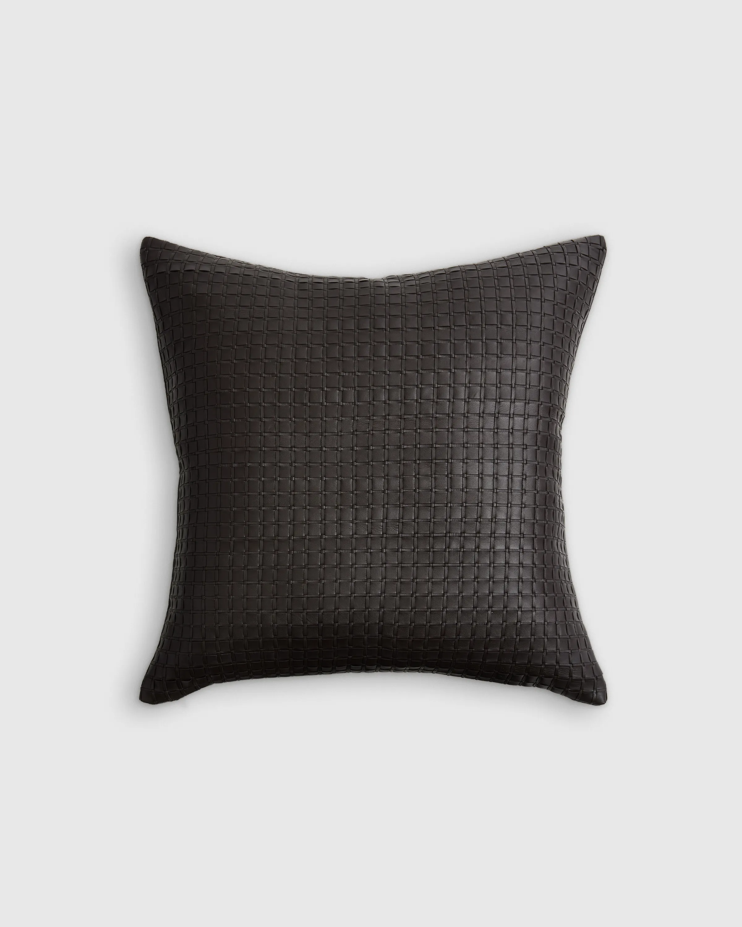 Leather Basketweave Pillow Cover