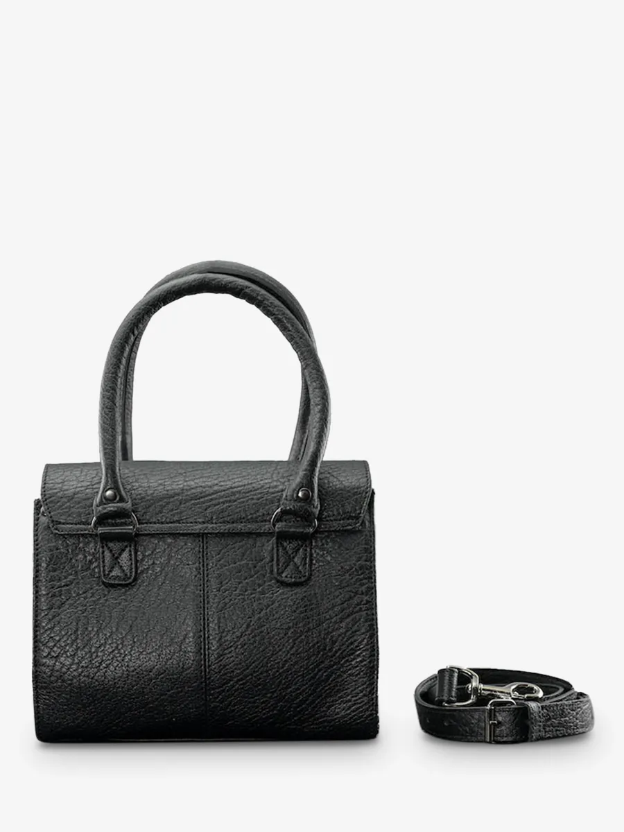 leather shoulder bag for woman Black - LeRive Gauche S Grand Prix Black | PAUL MARIUS