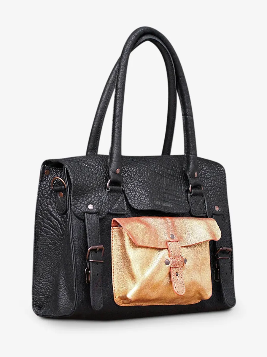 leather shoulder bag for woman Multicoloured,Black,Gold - LeRive Gauche - M Black Gold | PAUL MARIUS