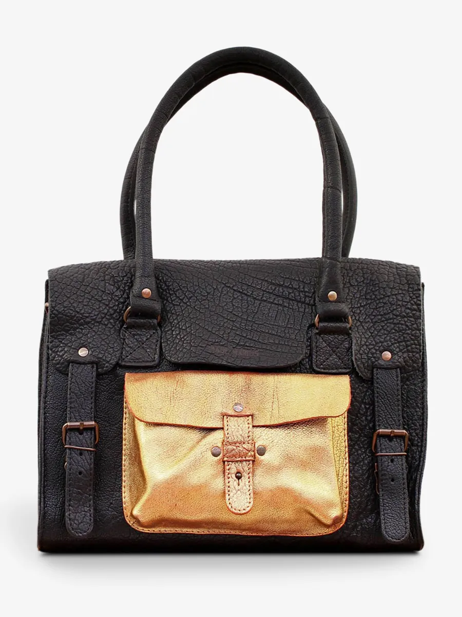 leather shoulder bag for woman Multicoloured,Black,Gold - LeRive Gauche - M Black Gold | PAUL MARIUS