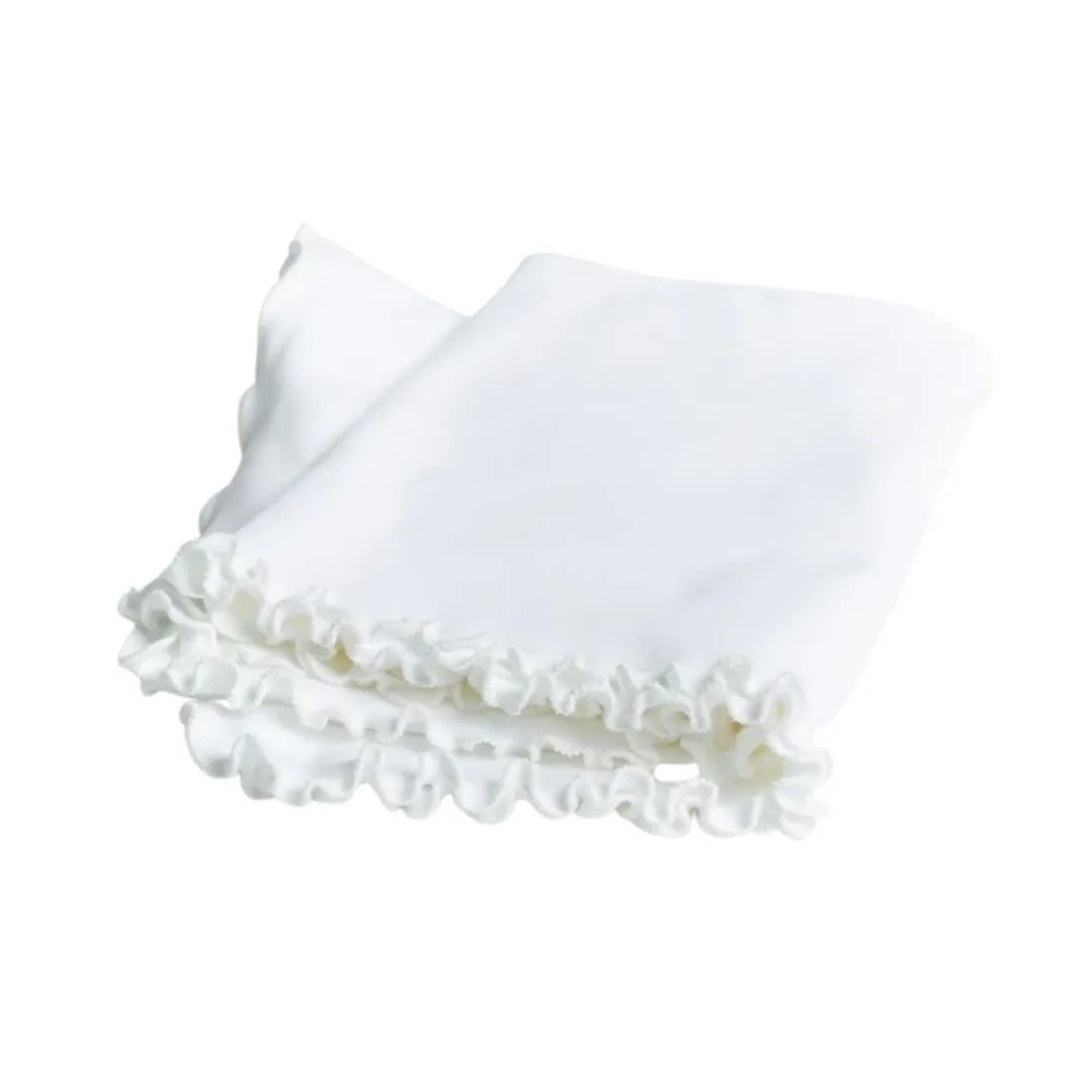 Lettuce Leaf Receiving Blanket - White