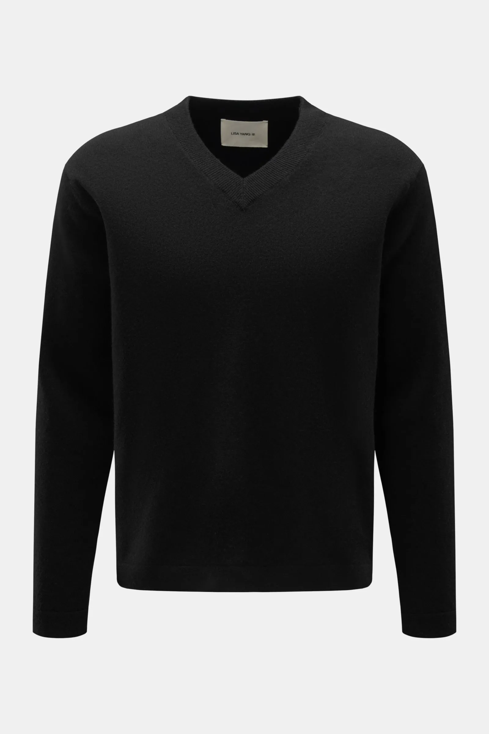 LISA YANG Cashmere V-Neck Pullover 'Clayton' schwarz