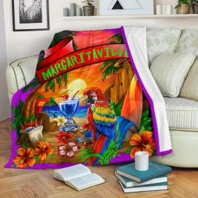 Margaritaville Purple Parrot Beach Premium Blanket