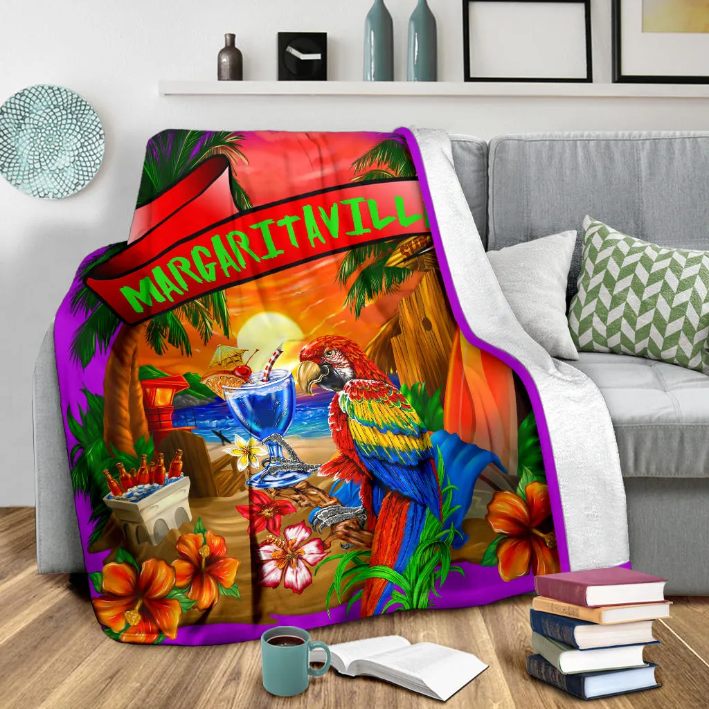 Margaritaville Purple Parrot Beach Premium Blanket