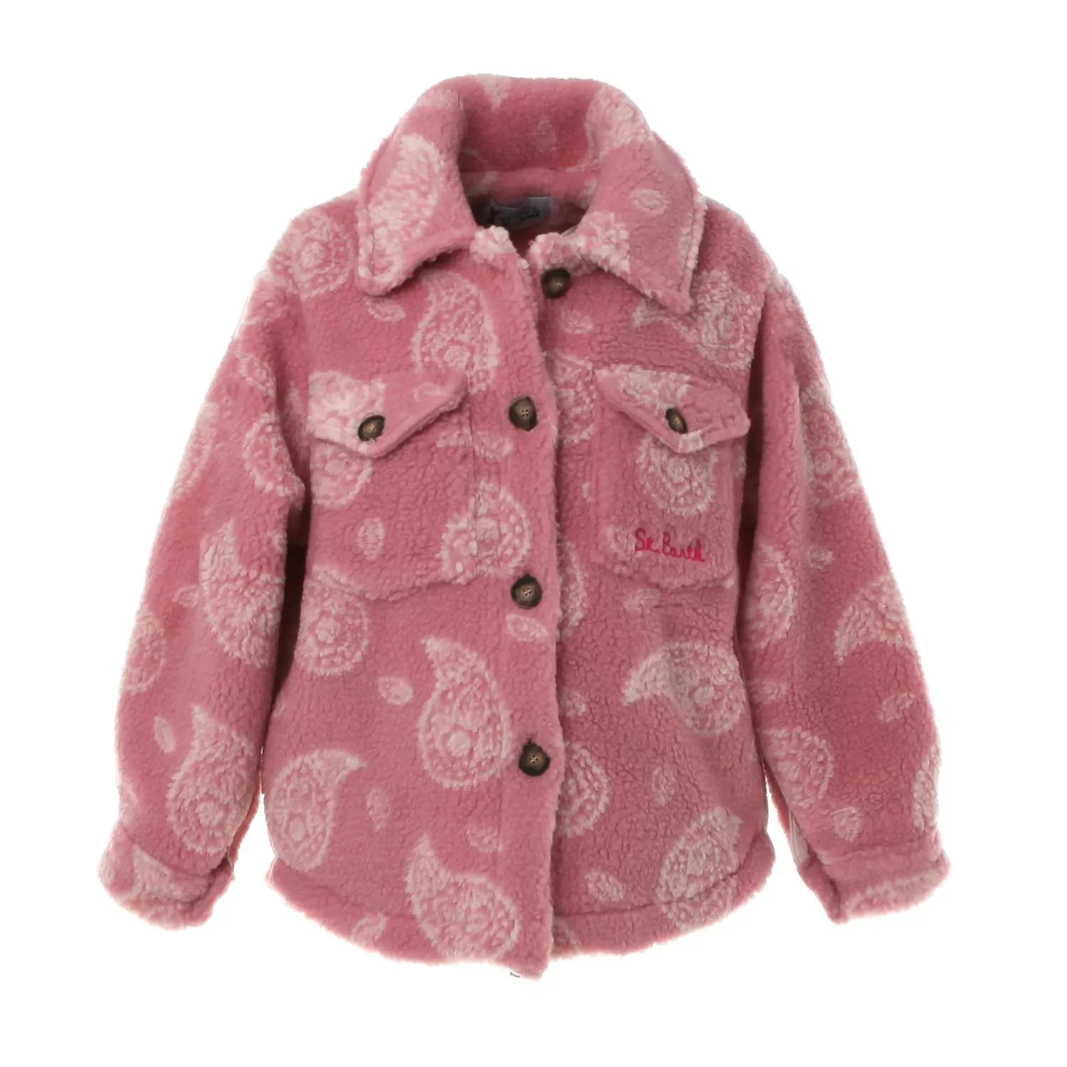 Mc2 Saint Barth Sherpa Elys Pink And White Jacket