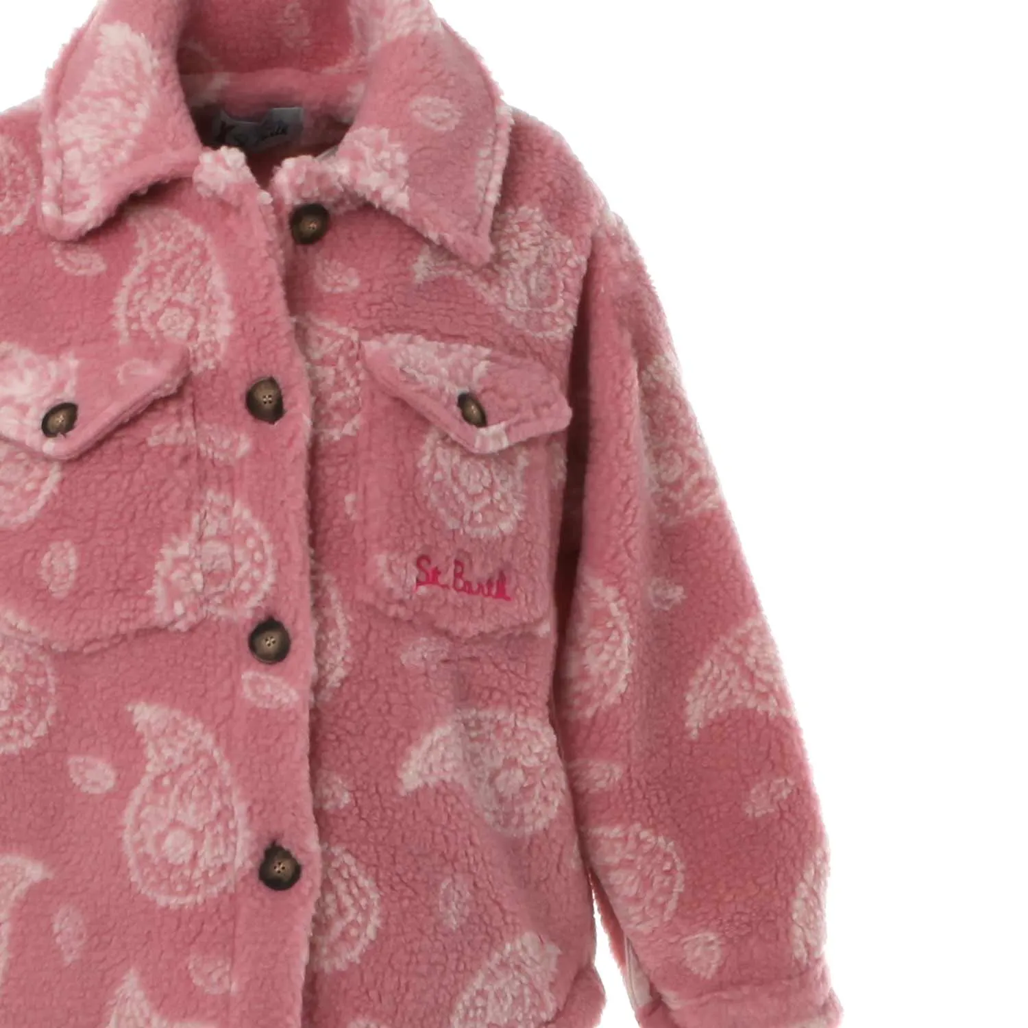 Mc2 Saint Barth Sherpa Elys Pink And White Jacket