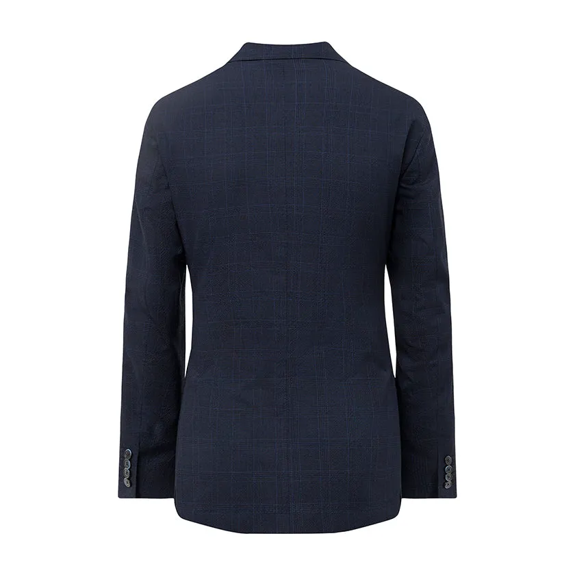 Men's Hackett, Navy Check Seersucker Jacket in Navy