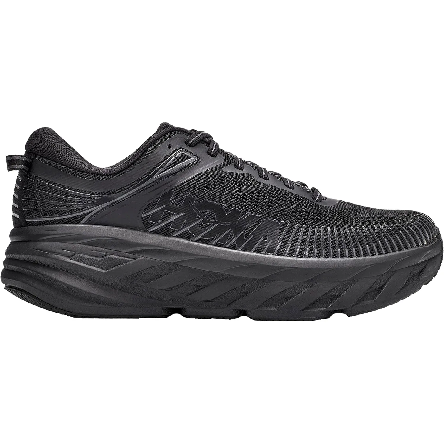 Men's Hoka One One Bondi 7 Black/Black Mesh