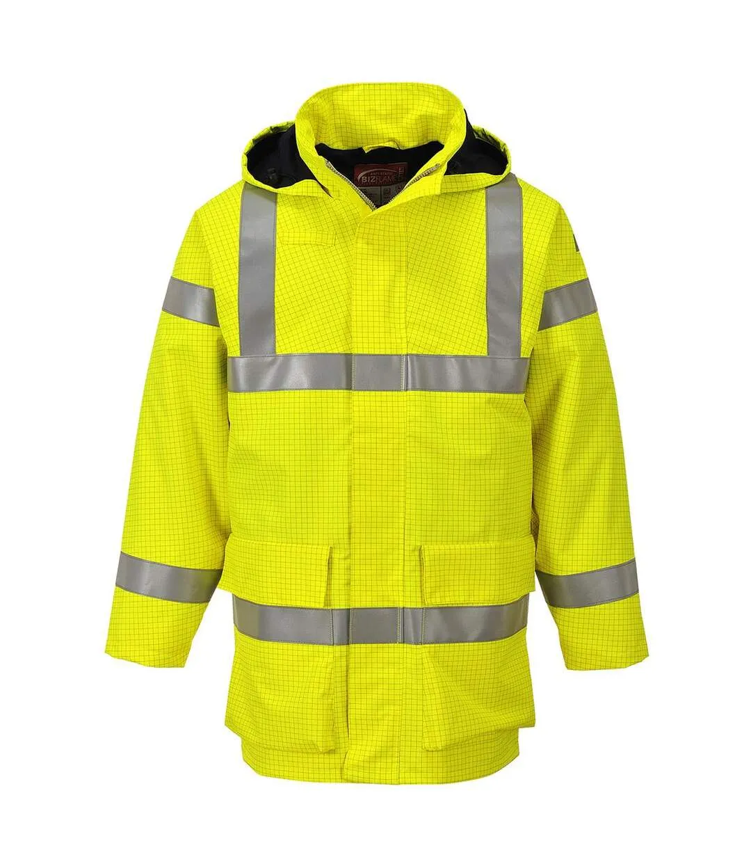 Mens multi lite bizflame rain hi-vis jacket yellow Portwest