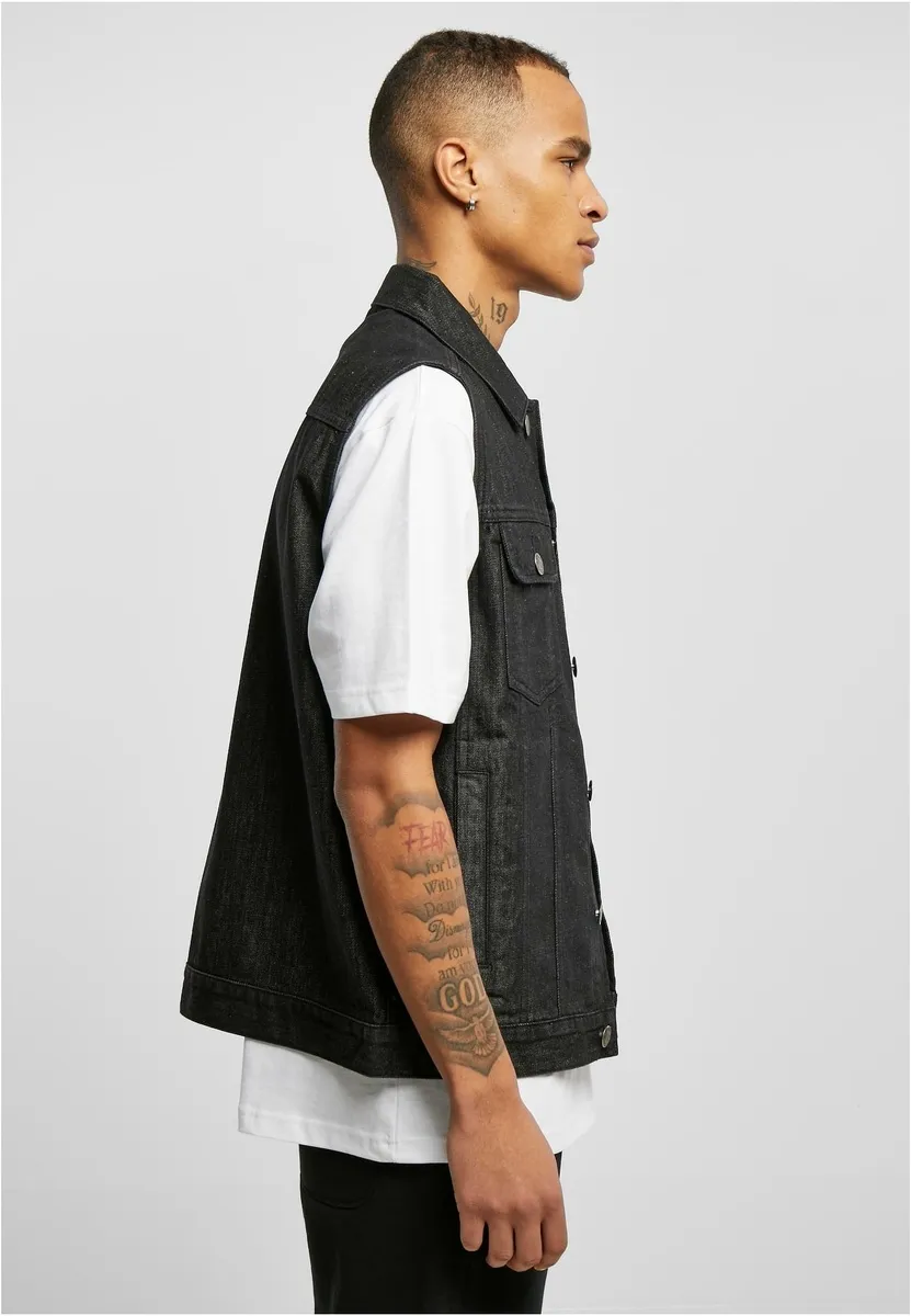 men's vest URBAN CLASSICS - Denim - TB514 - black washed  -  Metal-shop