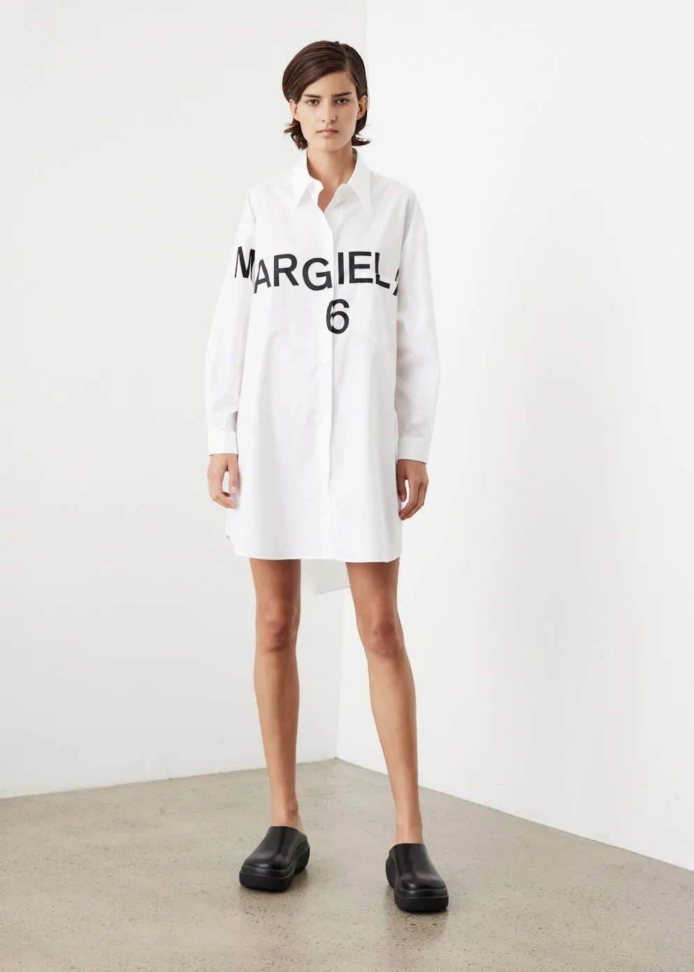 MM6 -  Logo Print Shirt Dress - Dress