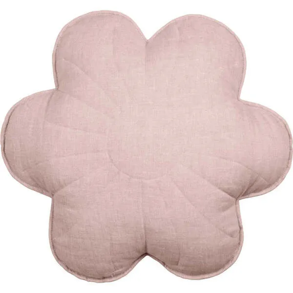 Moi Mili Linen Flower Pillow, Powder Rose