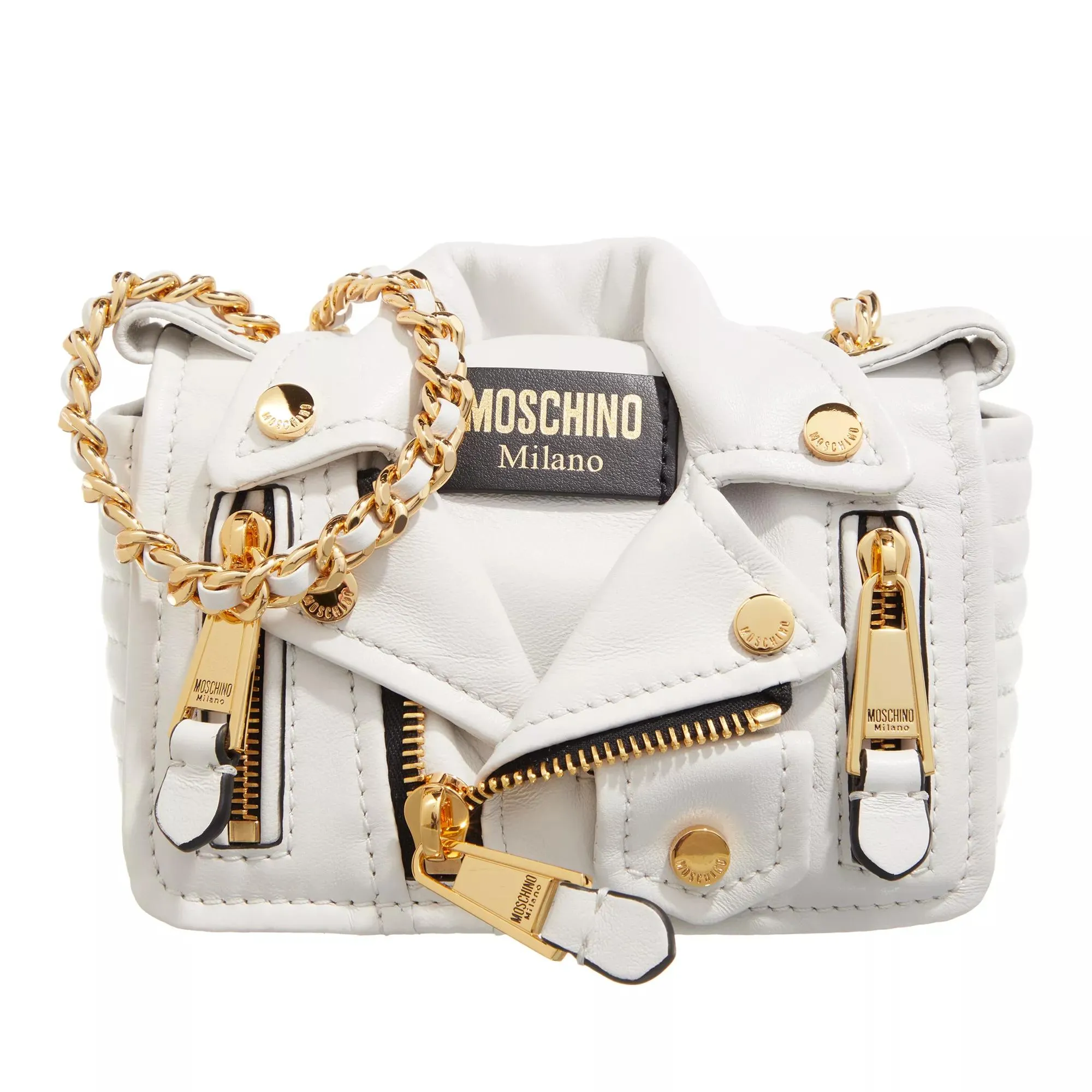 Moschino  Biker Shoulder Bag  White